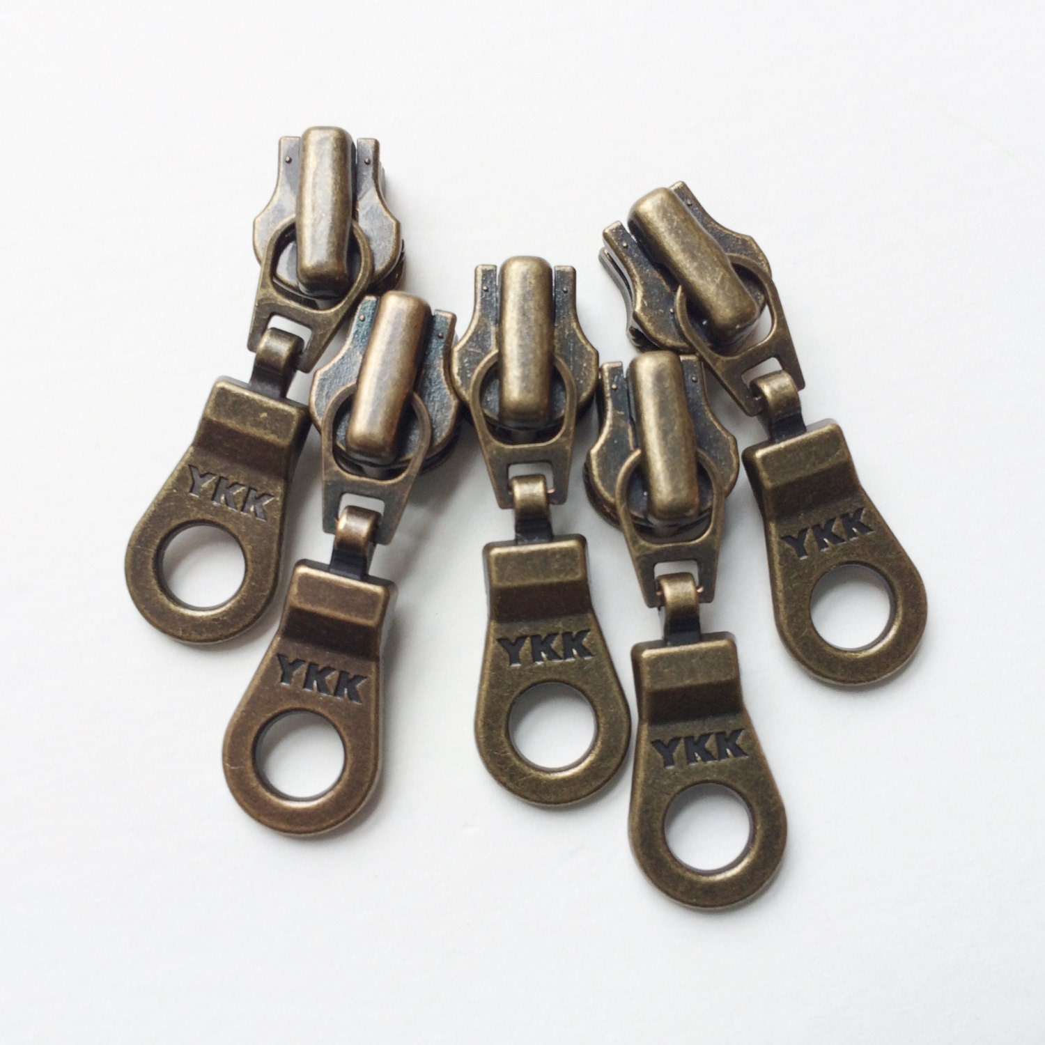 30pcs/Lot Ykk Metal Zipper Slider Head 3# 45# 5# Vintage Bronze