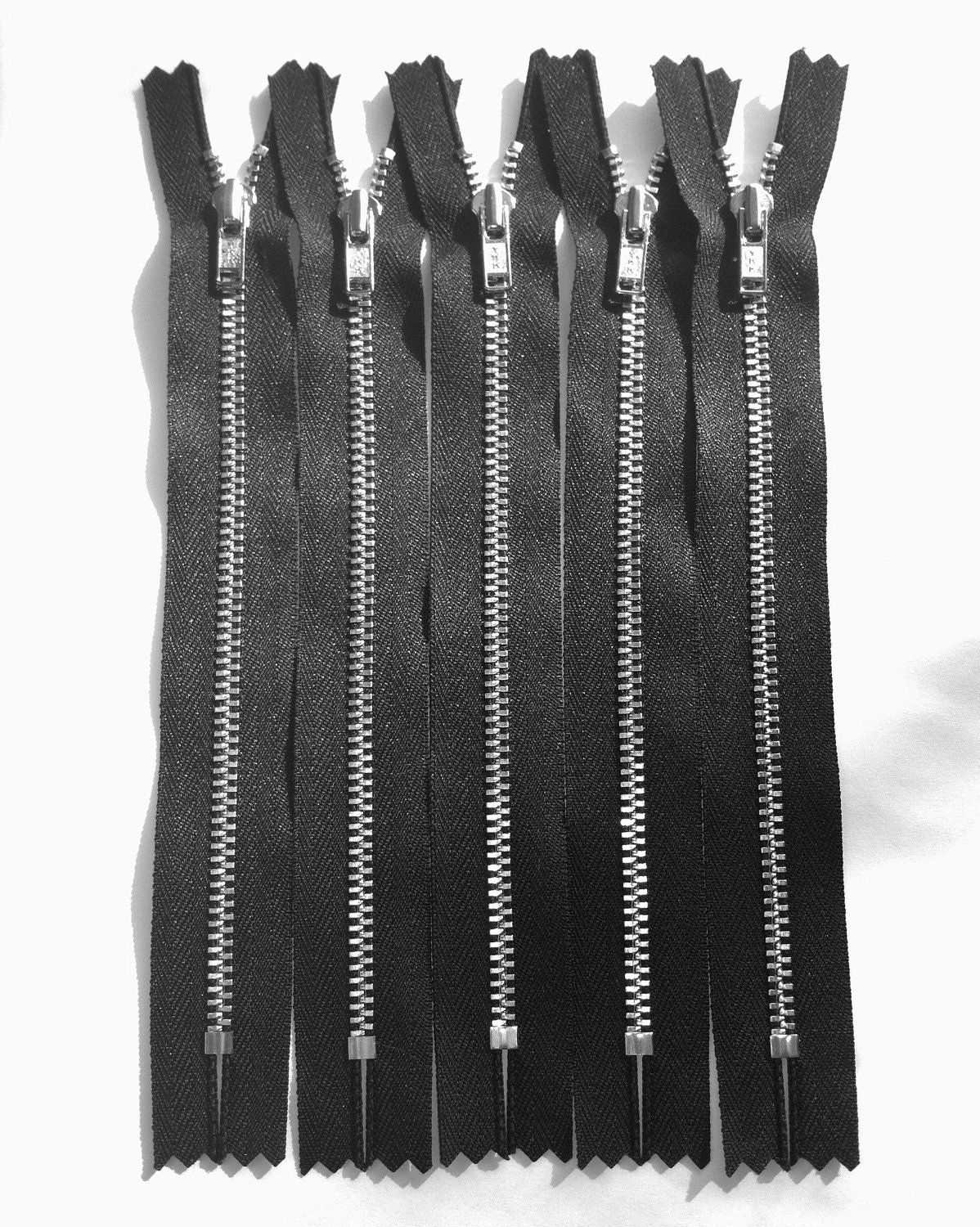 Metal Zippers YKK 4.5 Standard Pull Nickel Zippers Black Etsy