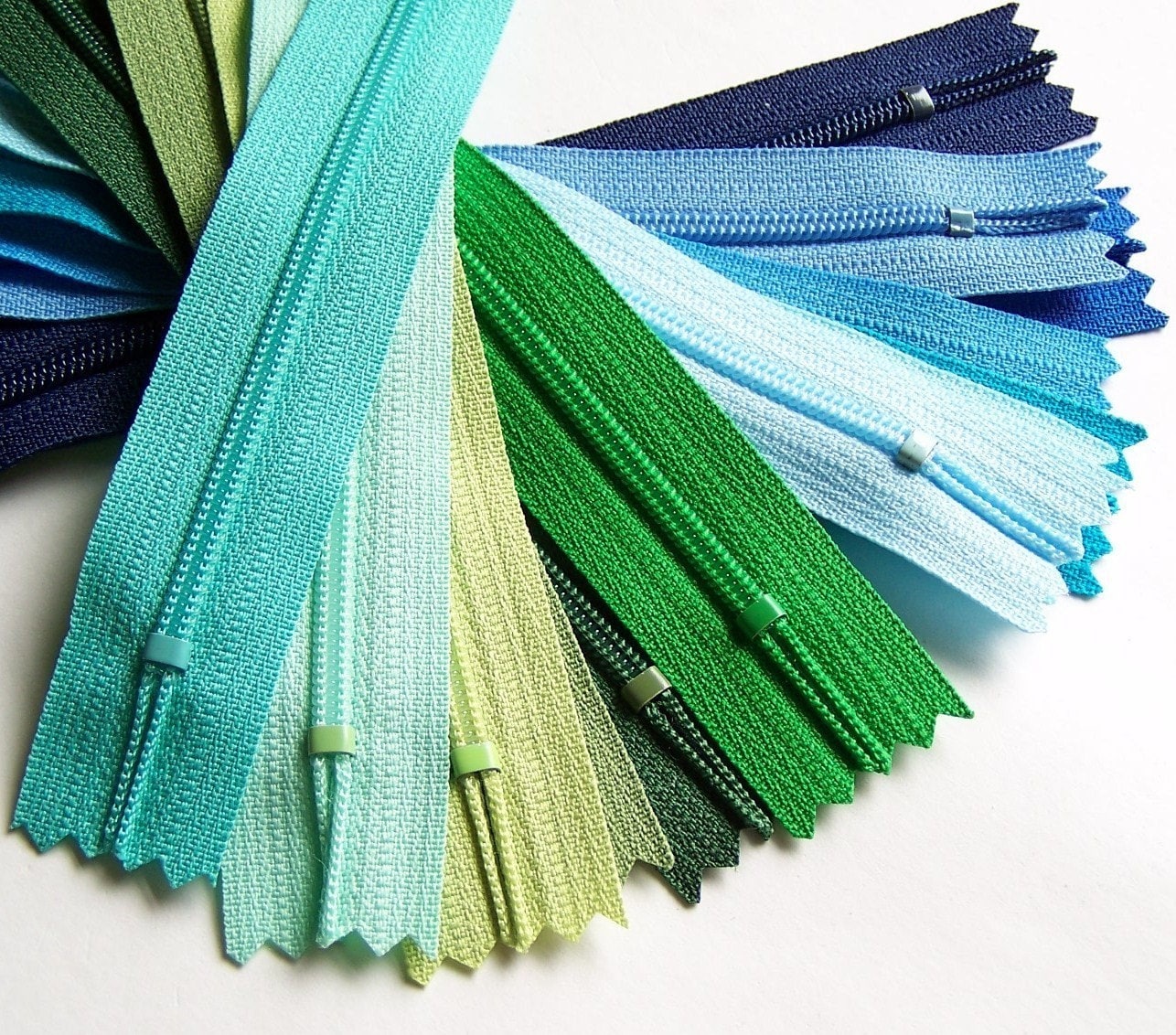 YKK ZIPPERS Blues and Greens Sampler Pack YKK Zipper Etsy
