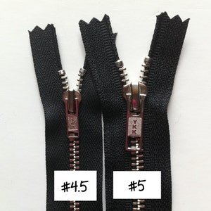 Metal Zippers YKK Brass Sampler Set 10 pieces Number 5s Closed Bottom Currently available in 7,12, and 20 Inches image 5