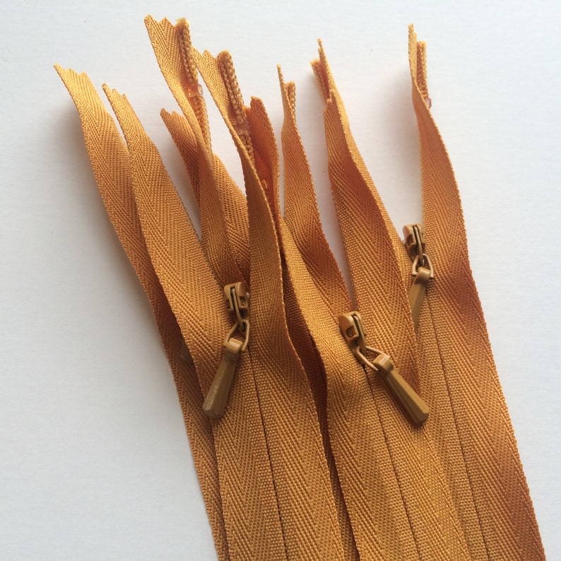 INVISIBLE Zippers YKK Color 848 Antique Gold 5 Pieces Etsy