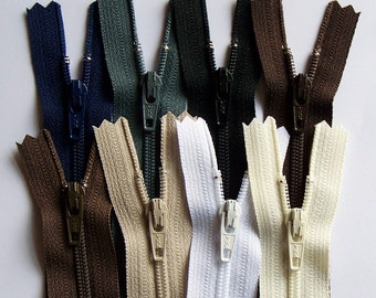 Earth Tones -YKK Zipper Sampler Pack - available in 4,5,6,7,8,9,10,12,14,16,18,and 22  Inches