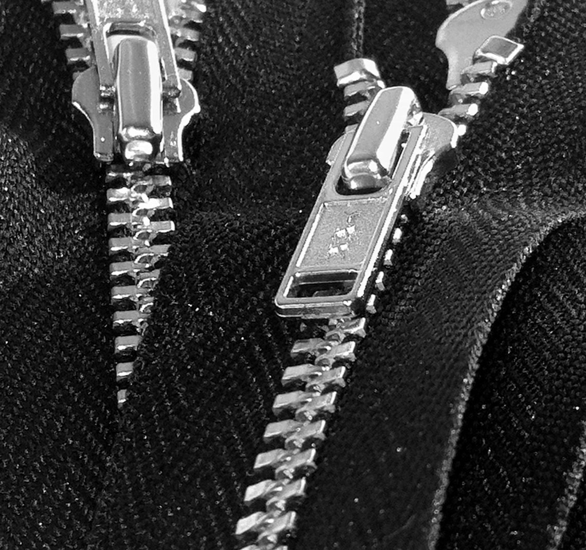Metal Zippers YKK 4.5 Standard Pull Nickel Zippers Black Etsy