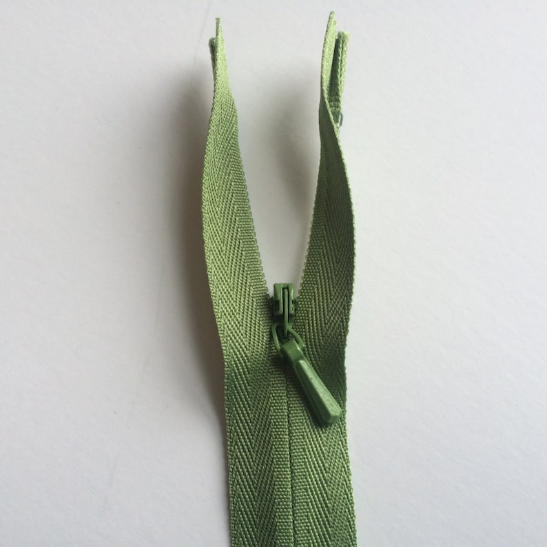 INVISIBLE Zippers YKK Color 537 Avocado Green 5 Pieces Etsy