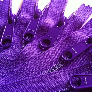 YKK Purse Zippers 4.5mm with a Long Handbag Pulls You choose colors and size 10 Zippers 9,12,14,16,18, or 24 inches image 3