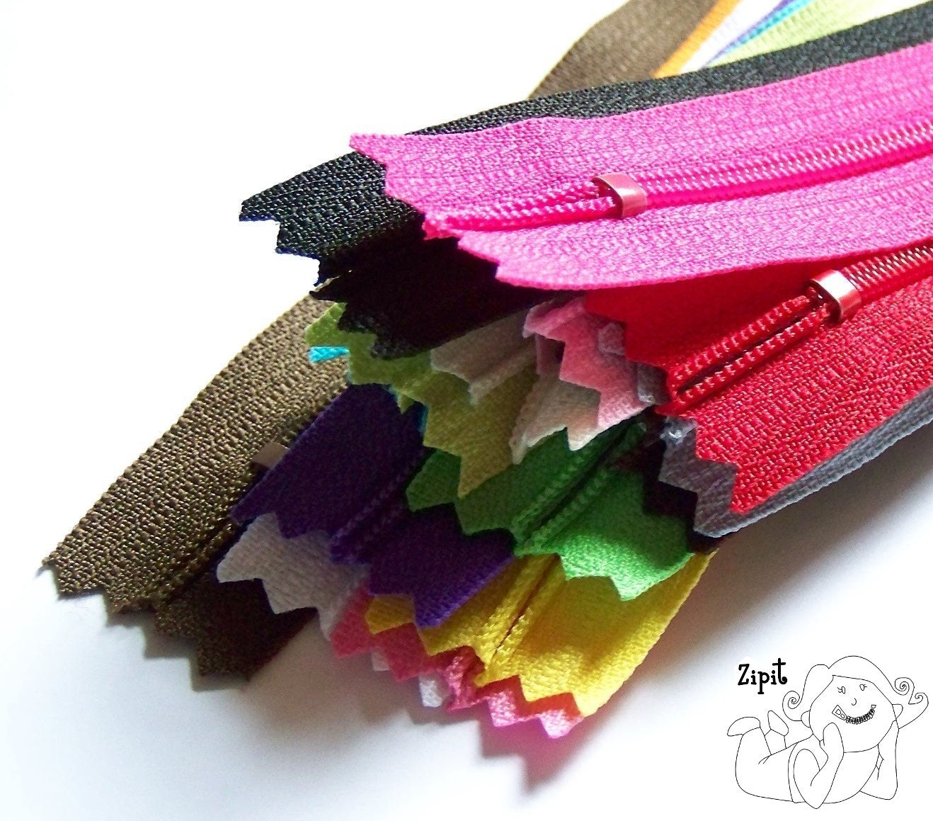 Your Choice of 25 9 Inch YKK Zippers Mix and Match Red