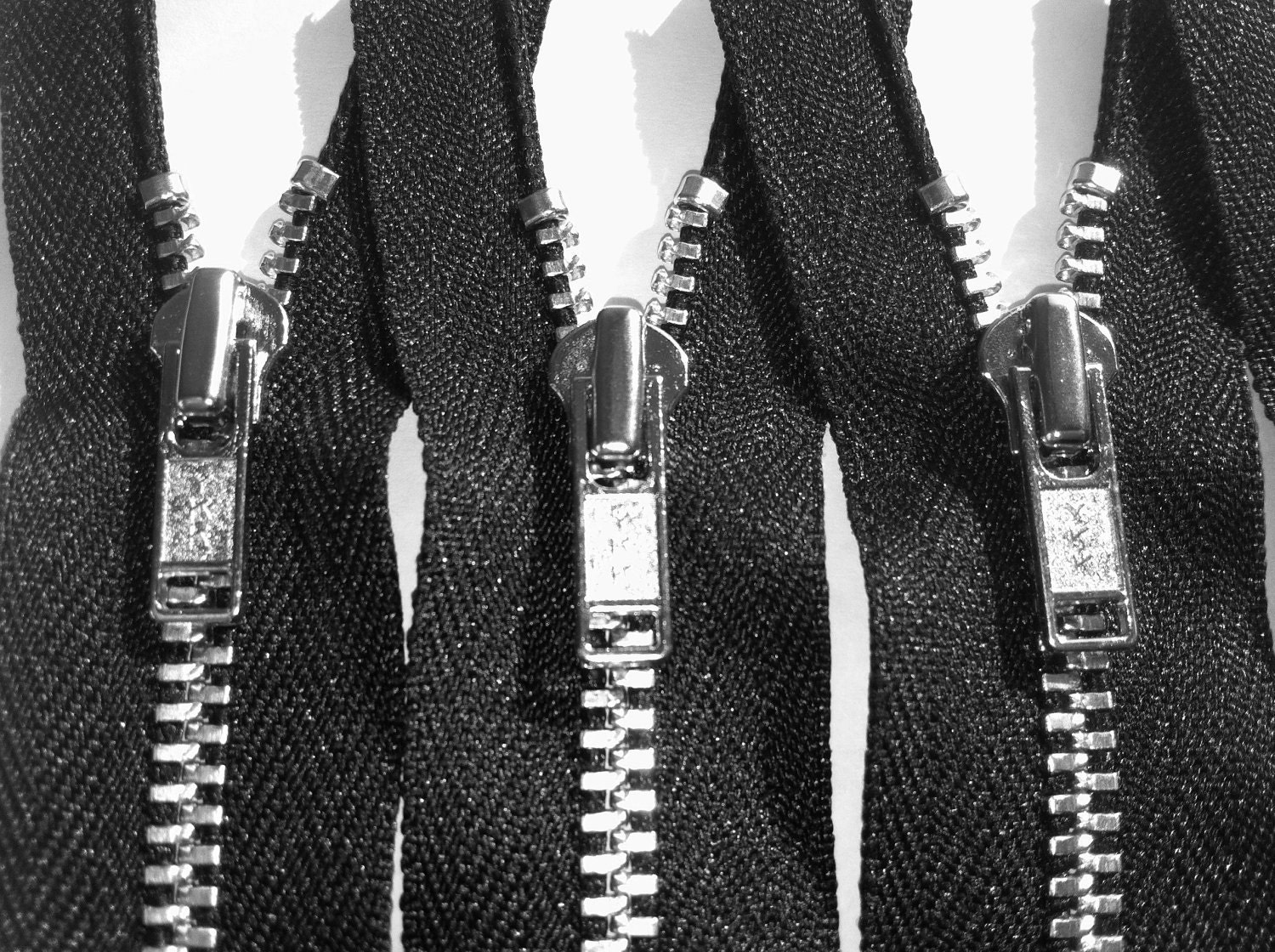 Metal Zippers YKK 4.5 Standard Pull Nickel Zippers Black Etsy