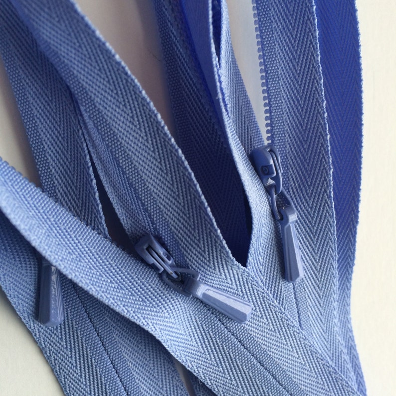 INVISIBLE Zippers YKK Color 248 Periwinkle 5 Pieces Currently available in 9, 18 or 22 Inch image 1