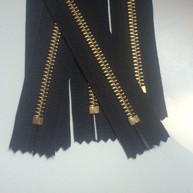 YKK Metal Zippers With Gold Brass Teeth and DHR Wire Style Etsy