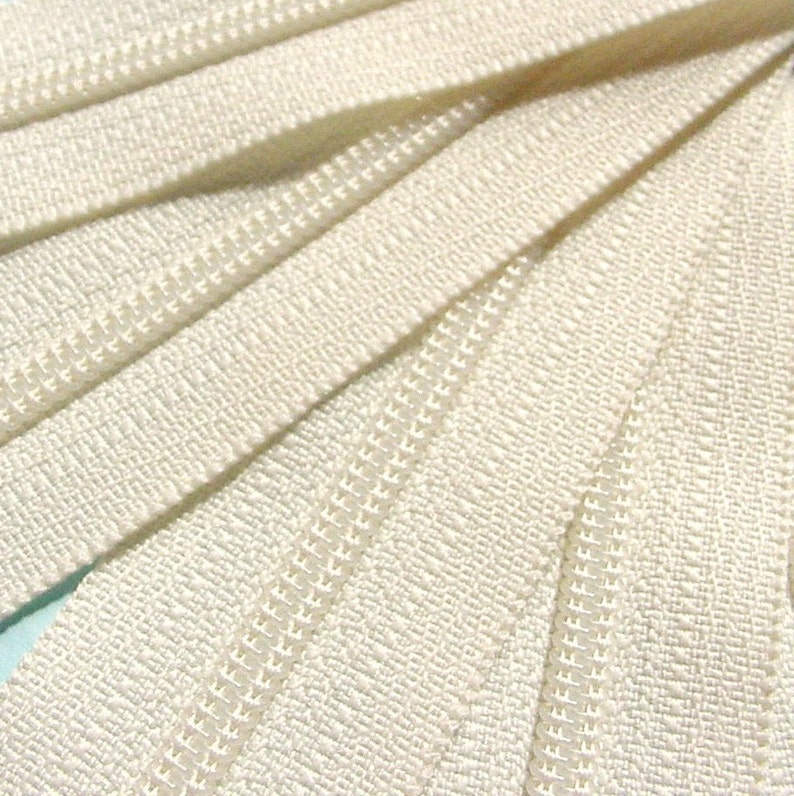 Ten Vanilla 7 Inch Zippers YKK Color 121 image 4