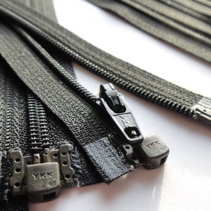YKK Separating Zippers- Size 3mm- Black 580- 5pcs- Available in 5,6,7,8,10,14,18,20 and 22 Inch