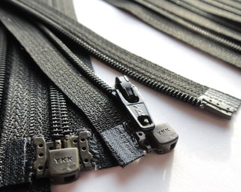 YKK Separating Zippers- Size 3mm- Black 580- 5pcs- Available in 5,6,7,8,10,14,18,20 and 22 Inch