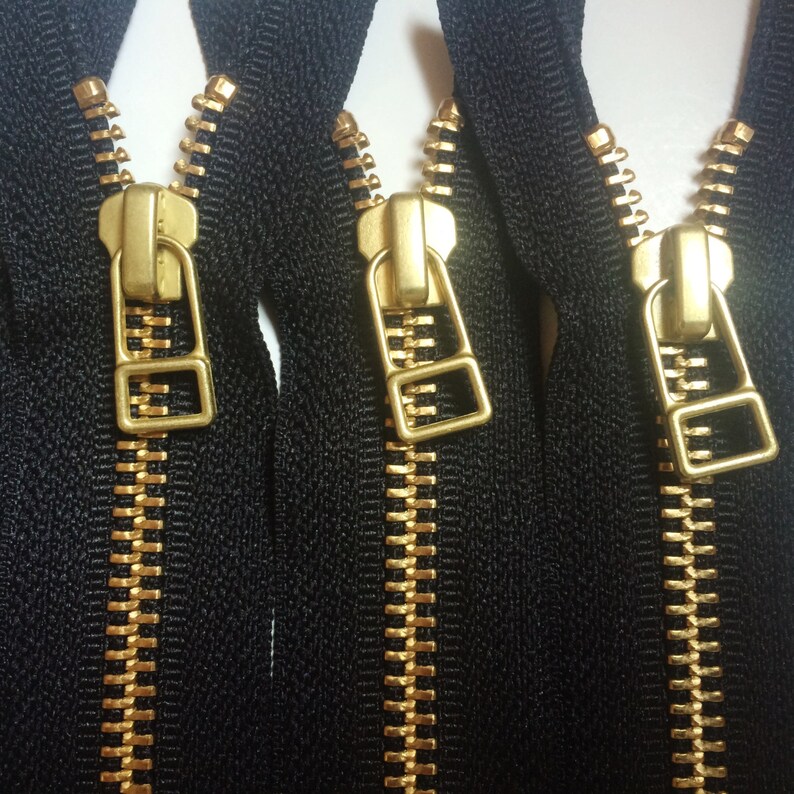 YKK Metal Zippers With Gold Brass Teeth and DHR Wire Style Etsy