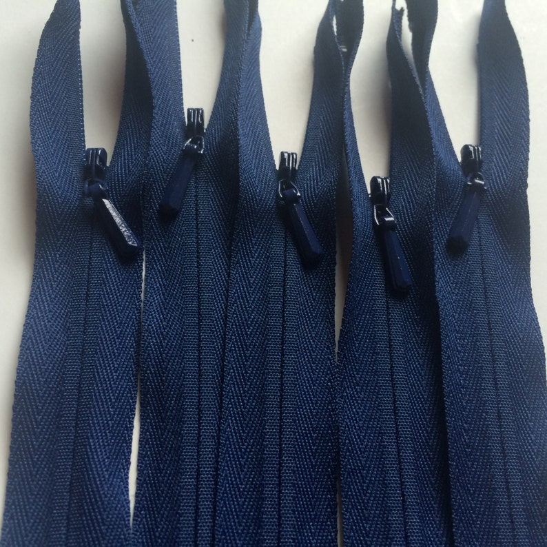 INVISIBLE Zippers YKK Color 919 Navy Blue 10 Pieces Etsy