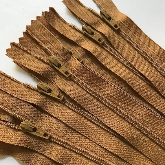 YKK Closed-End Nylon Zipper Brown Color Heavy Duty Sewing Metal