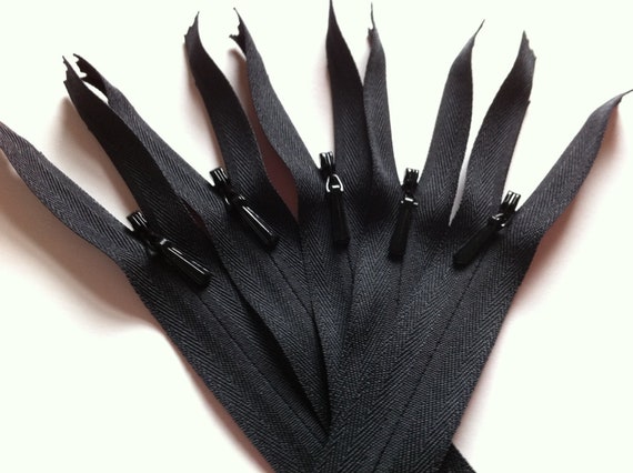 100 22/" Invisible Zippers ~Closed Bottom~ Black ~ YKK