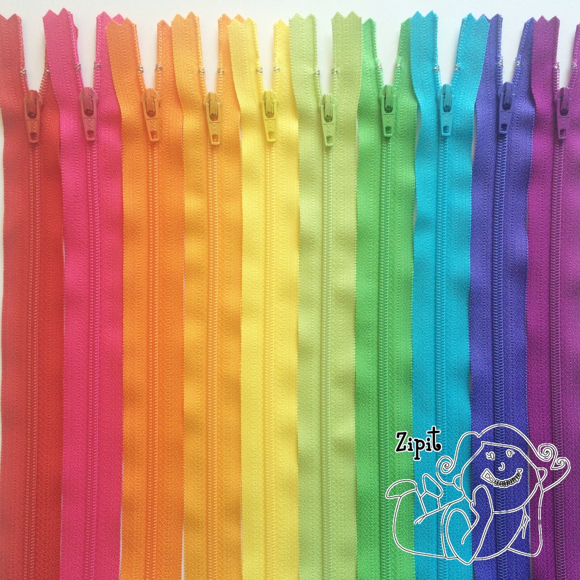 Zippers BRIGHTS Ykk Coil Zipper Sampler Pack 10 Pcs Etsy