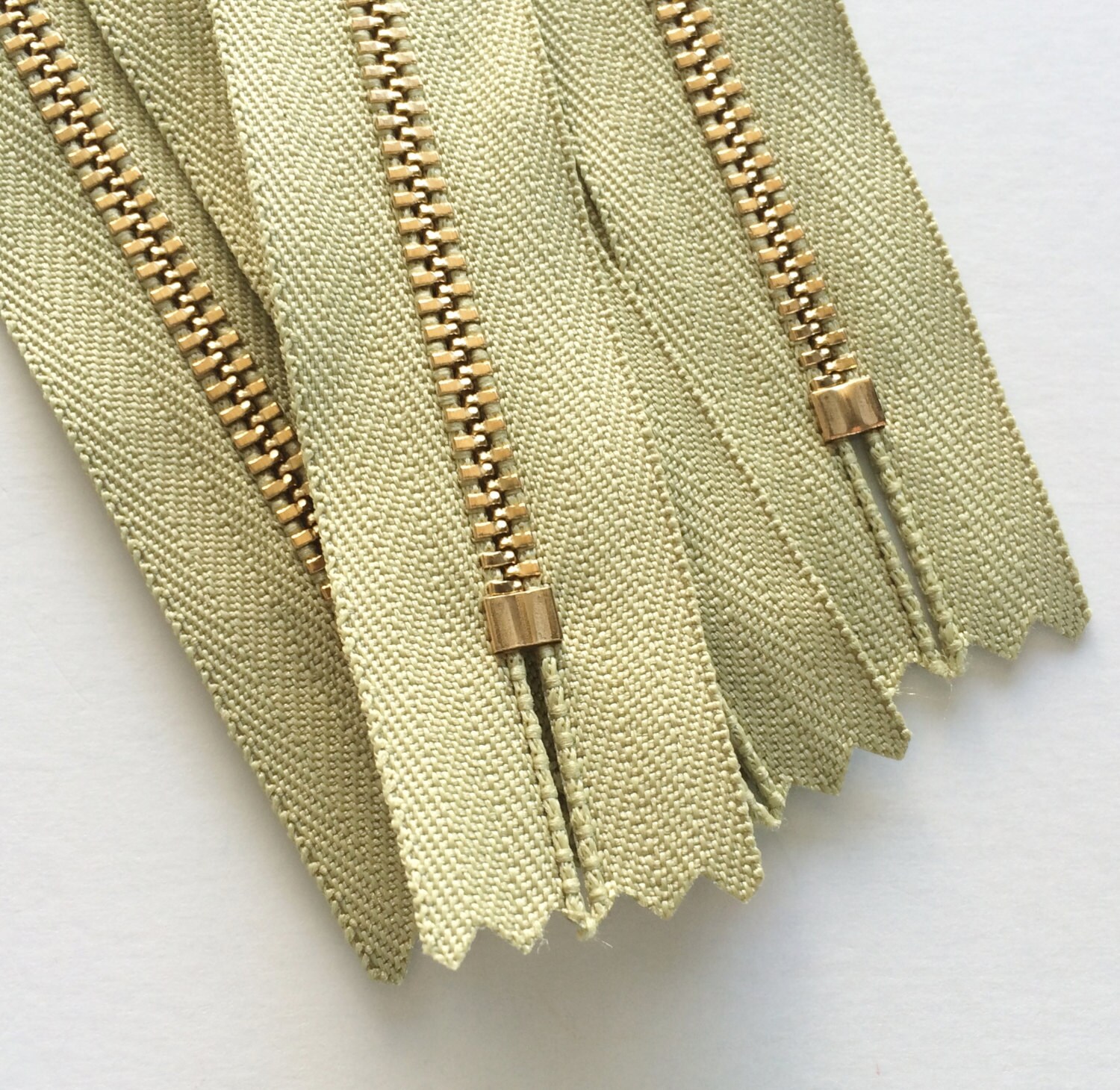 Brass Zippers- 7 Inch Closed Bottom Ykk Metal Teeth Zips- (5