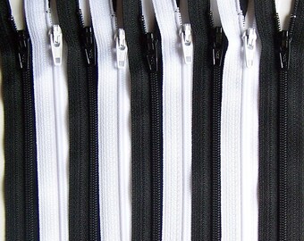 SALE Wholesale YKK Zipper 7 Inch Black and White Bundle 100 pcs