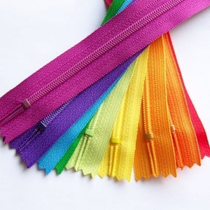 Zippers BRIGHTS ykk coil zipper sampler pack 10 pcs Available in sizes 3,4,5,6,7,8,9,10,12,14,16,18,20 and 22 Inch image 5