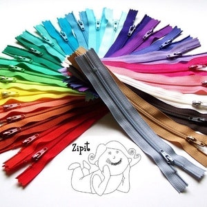 Your Choice Of 25 9 Inch YKK Zippers Mix and Match red orange yellow green blue purple pink brown black white grey image 3