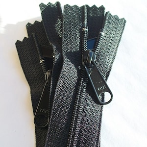 Zippers YKK Brand Long Pull Handbag Style 5 Pieces Color 580 Black available in 9,12,14,16,18 and 24 Inches image 1