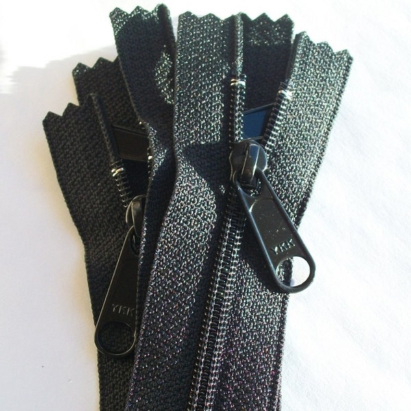 Zippers- YKK Brand Long Pull Handbag Style -(5) Pieces Color 580 Black- available in 9,12,14,16,18 and 24 Inches