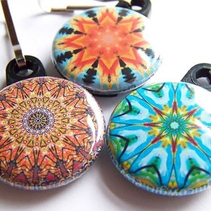 Kaleidoscope Zipper Pulls 3 piece Autumn Sunset Pack