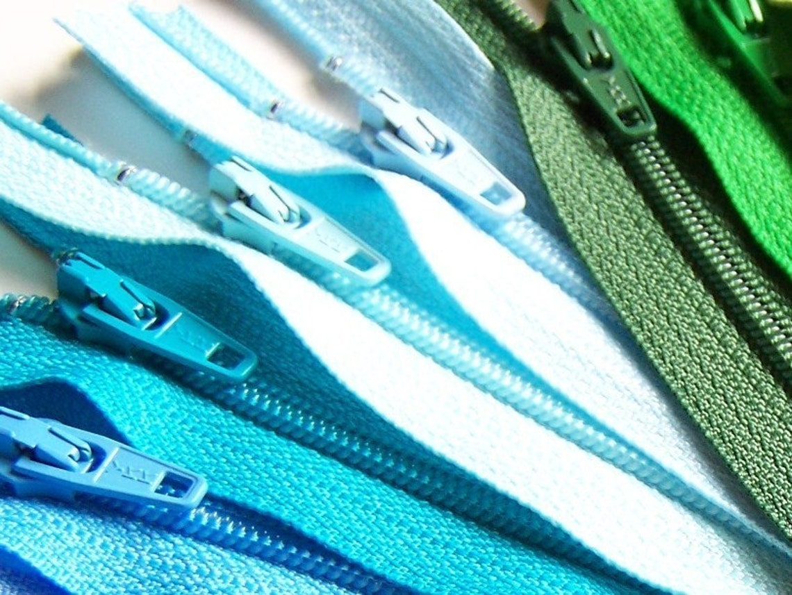 YKK ZIPPERS Blues and Greens Sampler Pack YKK Zipper Etsy