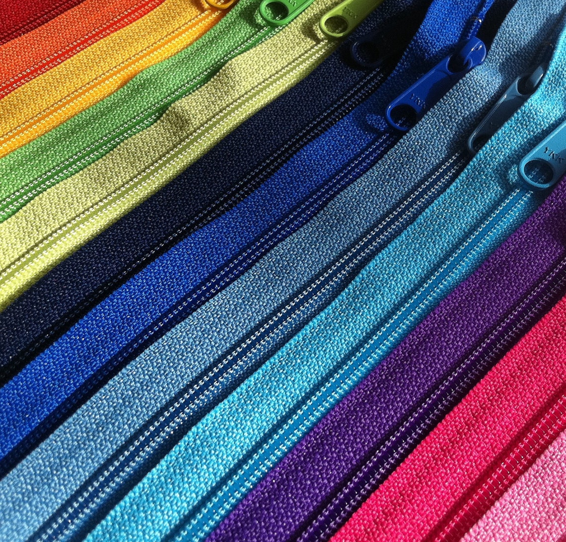 Ykk Purse Zippers with a Long Handbag Pull 25 Piece Sampler Etsy