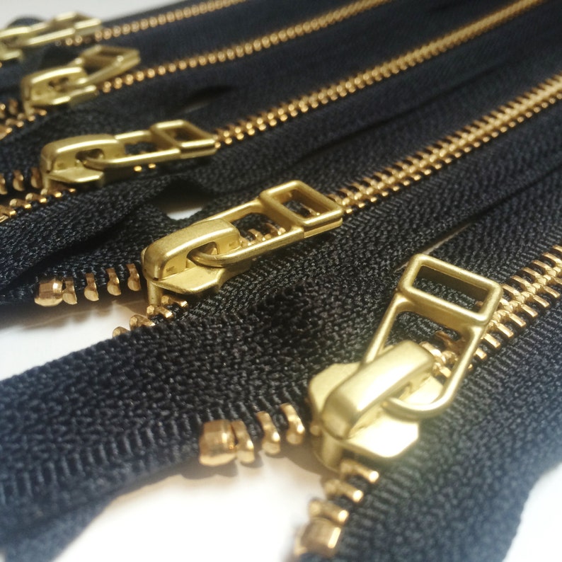 YKK Metal Zippers With Gold Brass Teeth and DHR Wire Style Etsy