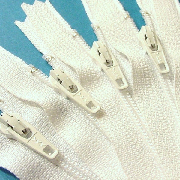 SALE Wholesale Twenty-five White 9 Inch Zippers YKK Color 501