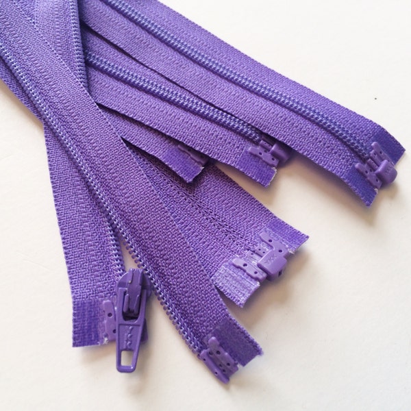 YKK Separating Zippers-  3mm - Nylon Coil- 5pcs-  Grape Purple 281- Available in 6,7,8,10 or 14 Inch
