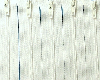 Zipper SALE: Wholesale Twenty-five 16 Inch White Zippers YKK Color 501