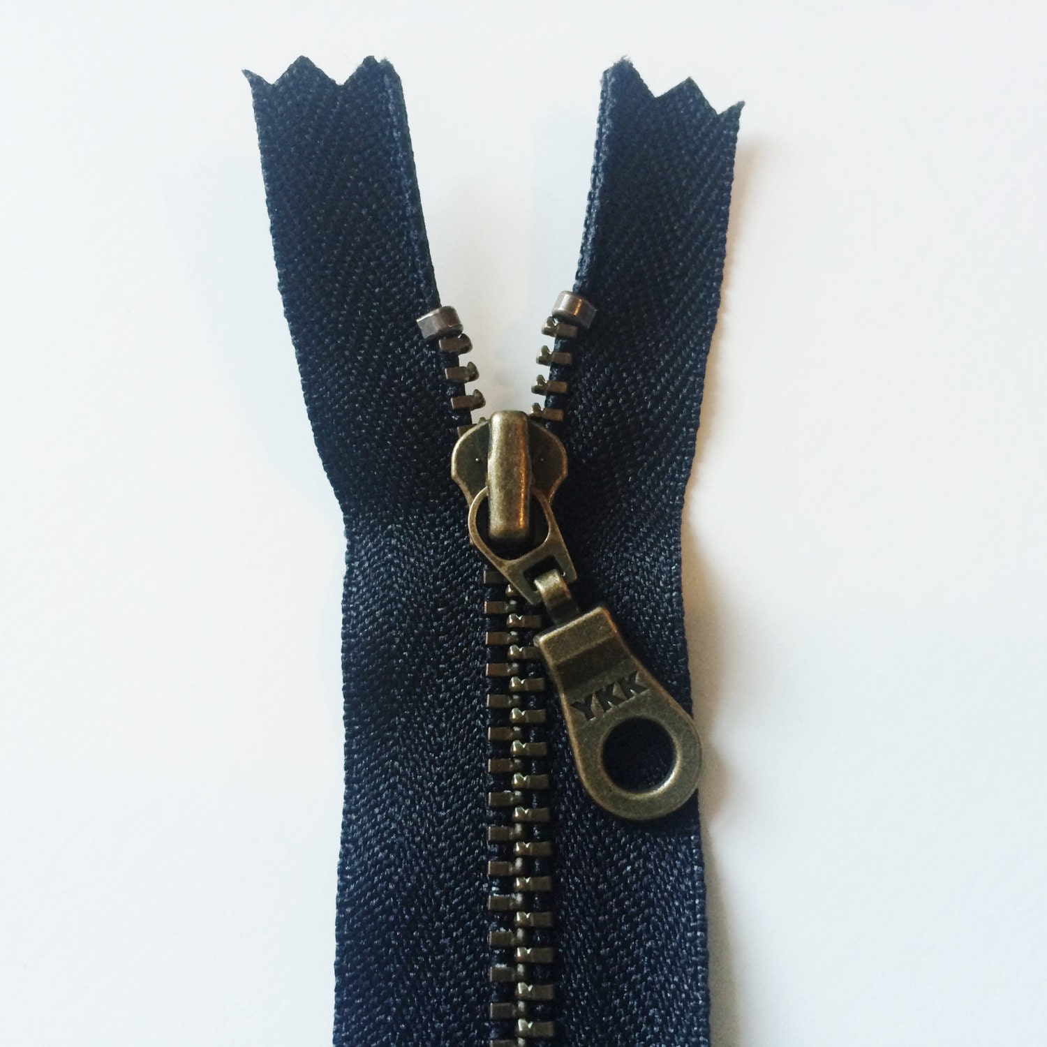 YKK Metal Teeth Zippers Antique Brass Donut Pull Color 580 Etsy