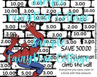 Savings Challenge, Spider Savings Game, Savings Tracker, PDF Instant Download