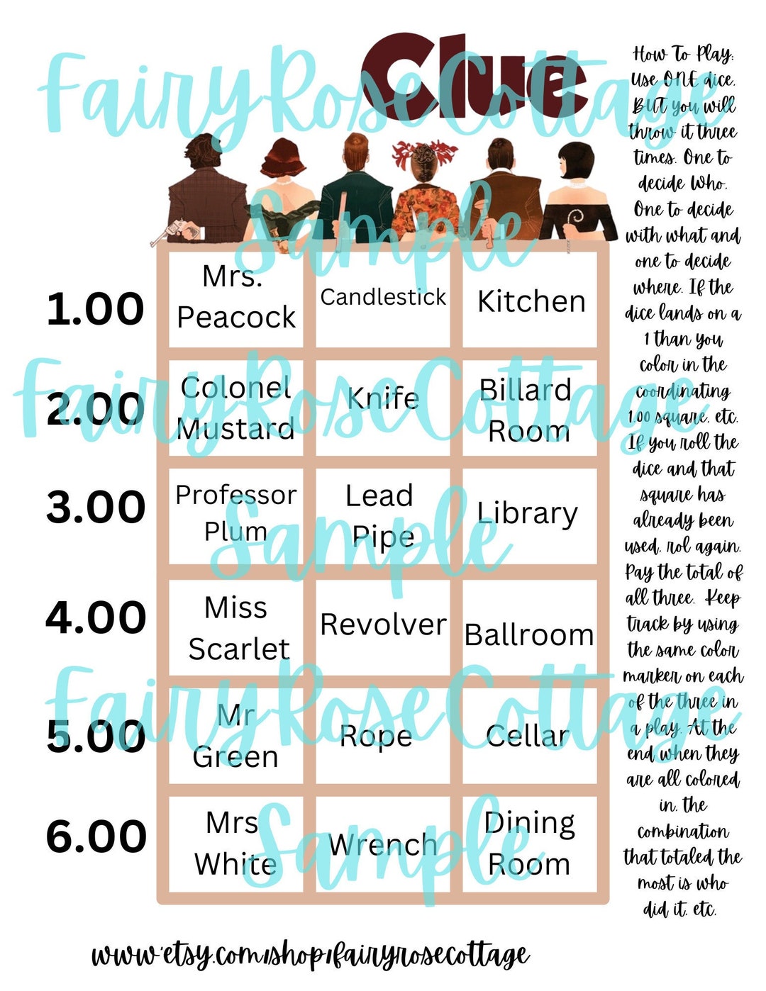 Clue Savings Game Board | Printable Money Challenge (digital Download ...