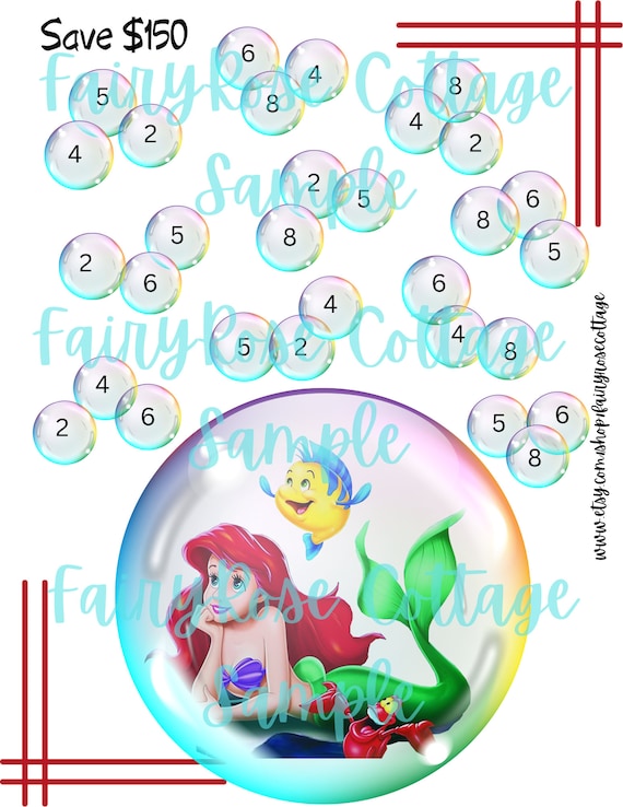Mermaid Savings Tracker | Savings Challenge Game | Money Saving Challenge | Princess Game