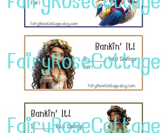 Cash Stuffing Placeholder Slips | Banking It Slips | Cash Budgeting For Princess | Set of 12