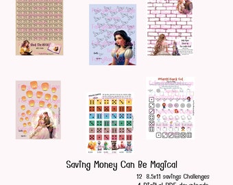 Princess Savings Book, Savings Tracker Bundle, Princess Savings Challenge, Cash Saving Envelope Challenge