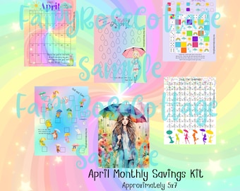 April Savings Challenge Kit | Monthly Savings Kit | Rainbow Themed Savings Fun
