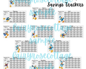 Step Tracker Printable, Theme Park Savings Challenge (Digital Download)