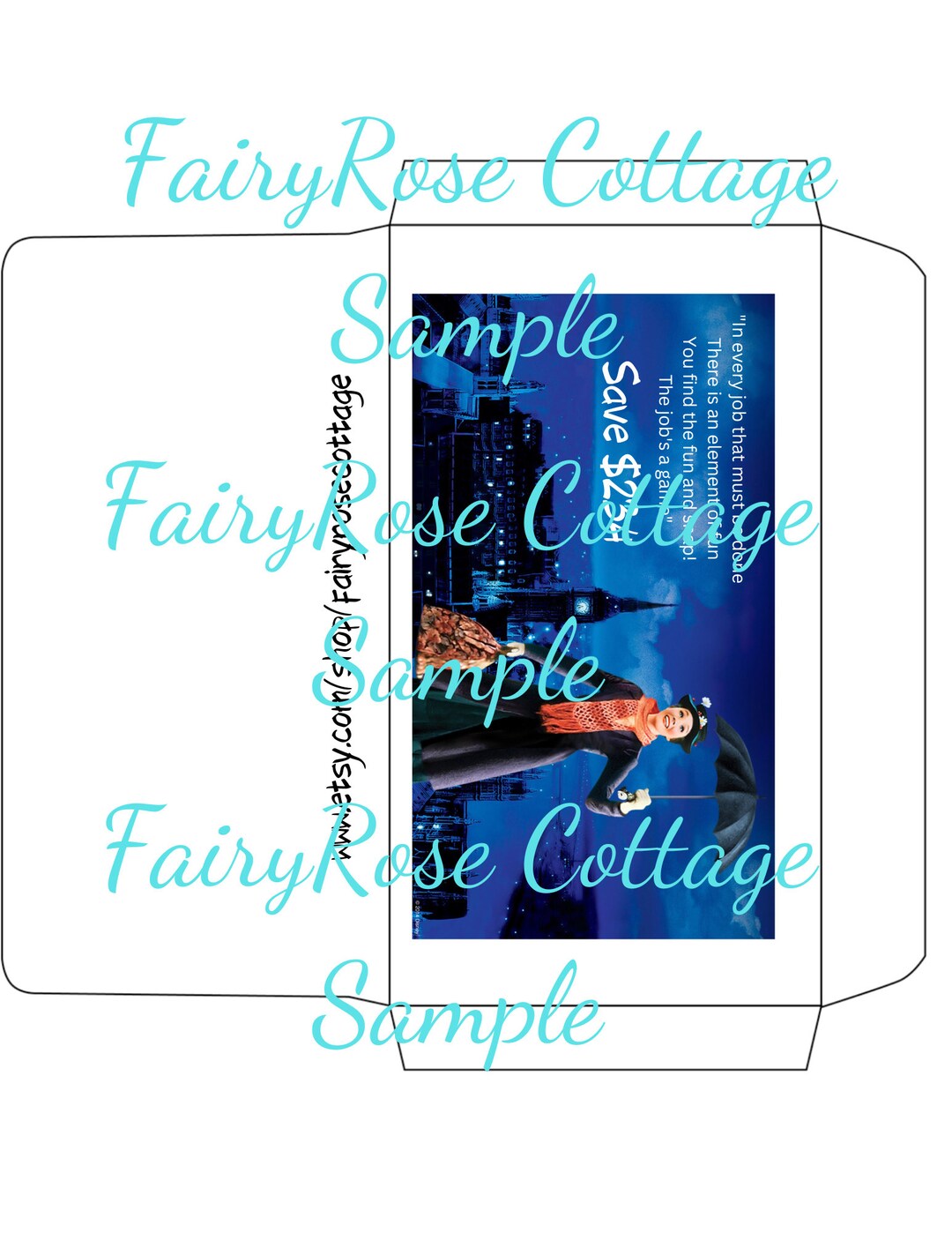 Cash Saving Envelope Challenge Printable Envelope Only for Etsy