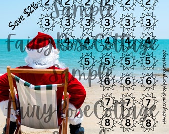 Christmas In July Savings Challenge | Beach Santa Tracker (Digital Download)