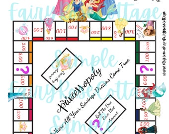 Princess Savings Game | Fun Money Saving Challenge | Saveopoly  (Digital Download)