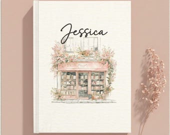 Personalized Bookstore Hardcover Journal, Book Lover Notebook, Aesthetic Blank Writing Gift for Reader, Valentine's Day, Birthday, Christmas