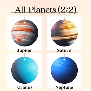 All space gift planet ornaments- Jupiter, Saturn, Uranus and Neptune