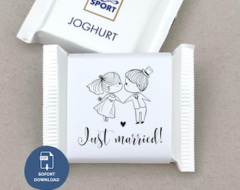Hochzeit Gastgeschenk – PDF Banderole für Ritter Sport Mini | Schokolade | Druckvorlage zum Download | Mitgebsel | Goodie