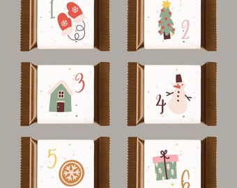 Adventskalender Ritter Sport Mini PDF – DIY Adventskalender basteln – Adventskalender Geschenk – Weihnachten Adventskalender digital