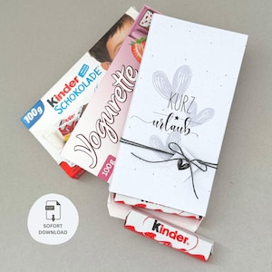 PDF Banderole Schokolade „Kurzurlaub“ – für Yogurette & Kinderschokolade | Printable | DIY Geschenkidee | Sofort-Download